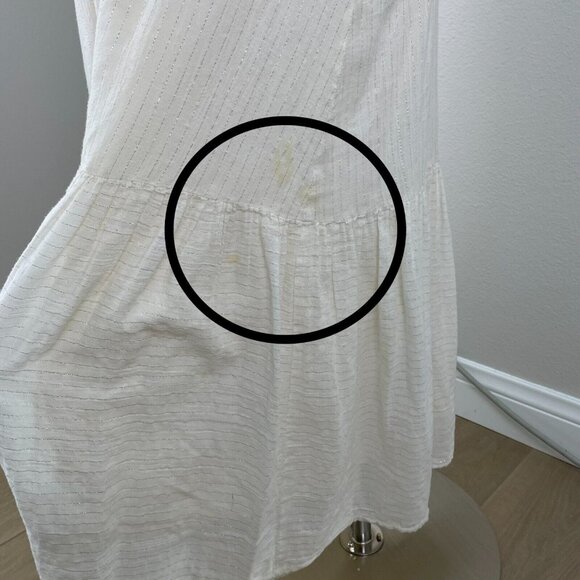 Corey Lynn Calter Womens Size Small Cream Metallic Stripe Strapless Maxi Dress - Picture 7 of 11